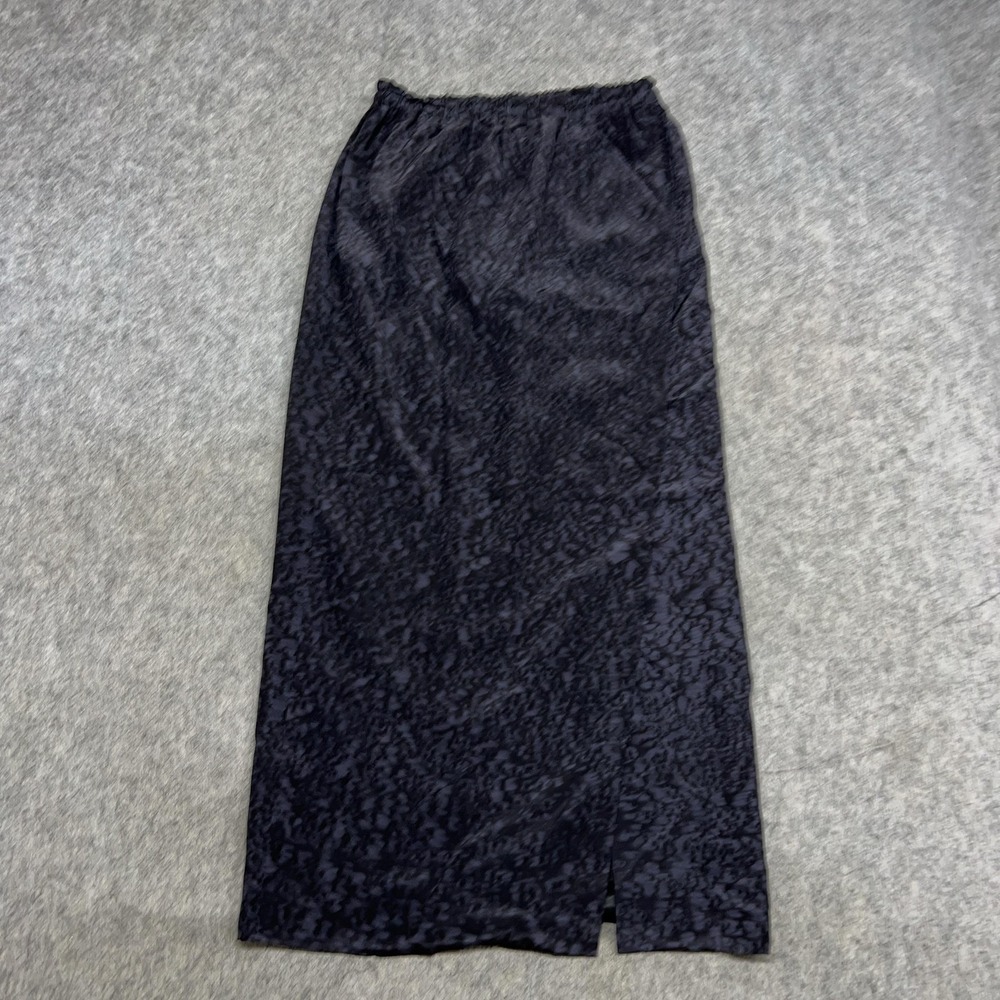 Kiss Of The Wolf Skirt Womens S High Waist Black Silk Hand Painted Maxi Slip